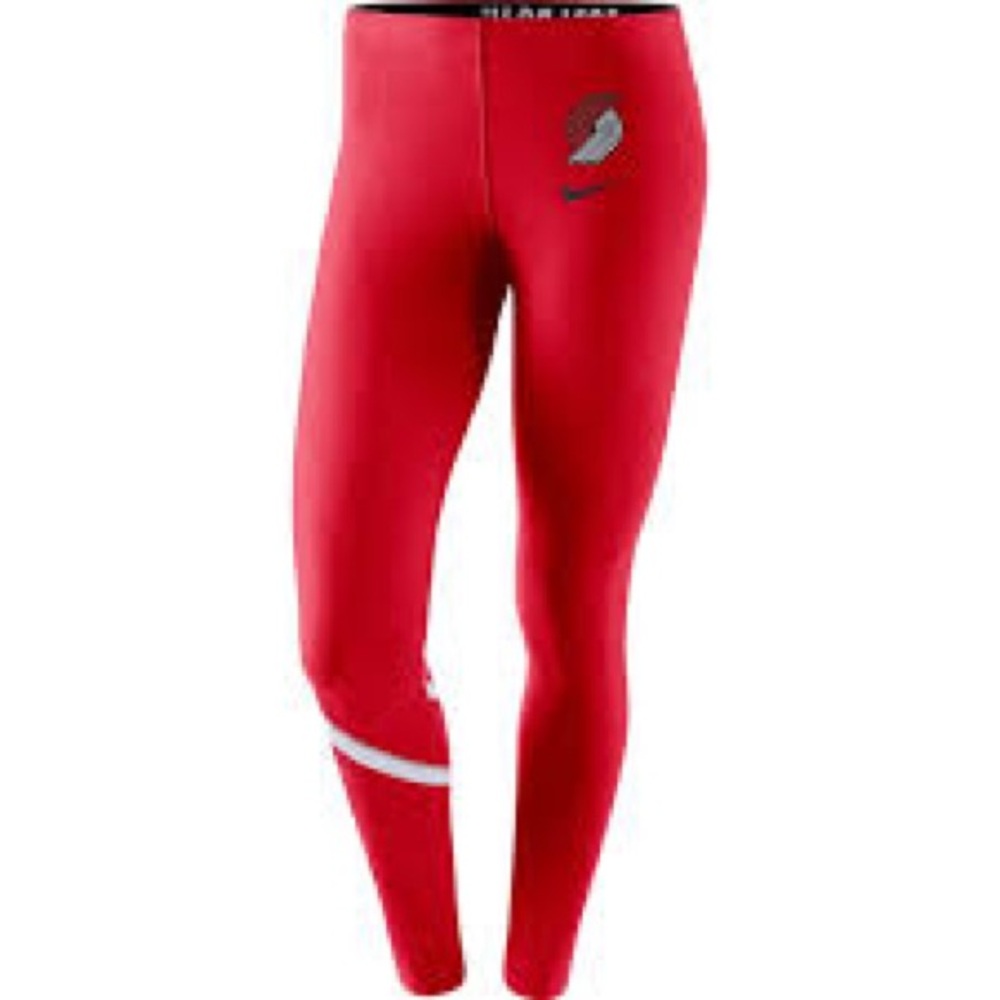 Nike Women’s Small Red Team Leggings NBA Portland Trail Blazers Just Do It
